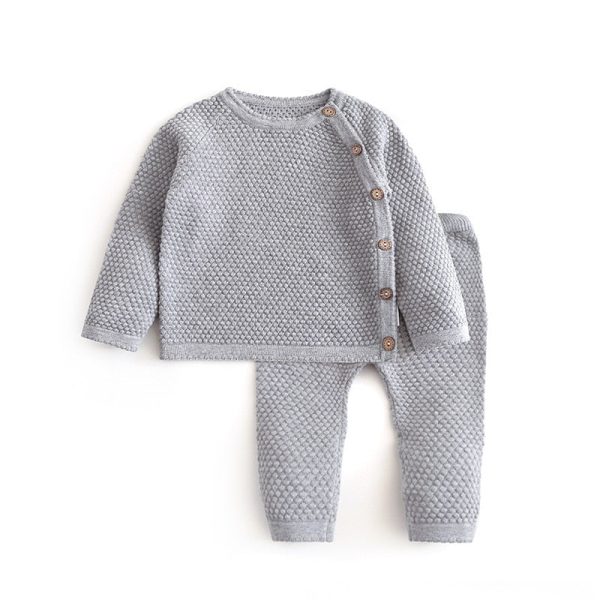 Toddler Baby Girls Clothes Sets Kids 2Pcs Winter Knitting Pullover Sweater+Pants Boys Tracksuits Pajamas For Children Clothing on Sale - Image 3