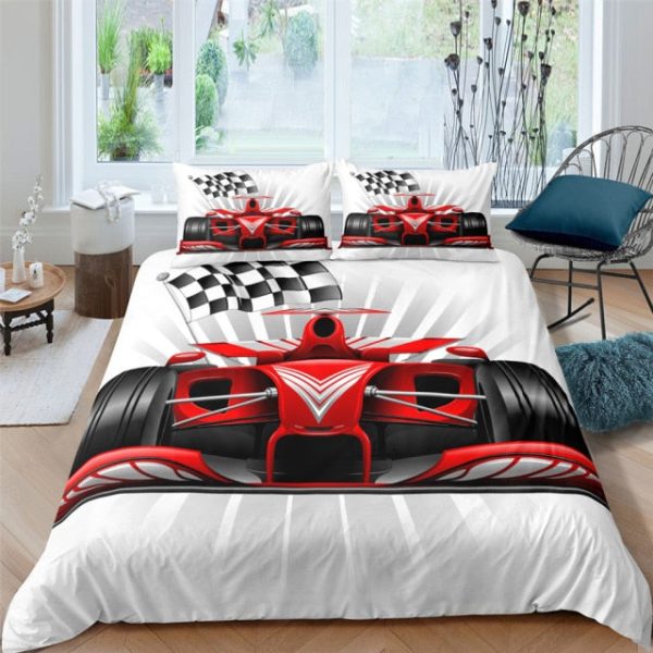Racing Car 3D Printed Bedding Sets Duvet Cover And Pillowcase Home Textiles Luxury Bedclothes Bedding Set For Sale - Image 2