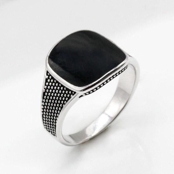 Epoxy resin hot sale 925 sterling silver ladies ring Turkish style retro ring unisex jewelry men s fashion jewelry new products For Sale