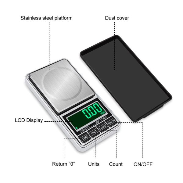 LCD Display Digital Scale 0.01 Precise mini pocket Electronic Balance Gram Weight for Kitchen Jewelry Gold Herb Sale - Image 3
