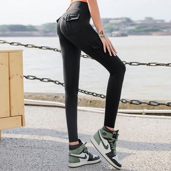 Ogilvy Mather Sexy Push Up Leggings Women Pockets High Waist gothic Leggings Breathable Polyester punk Legging fitness legging Online - Image 3