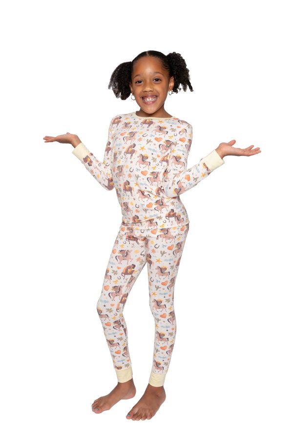 Cowgirl Cuties 2 pc PJ Set Bamboo Pajamas Set Girls Toddler Size 4T - 12 Online