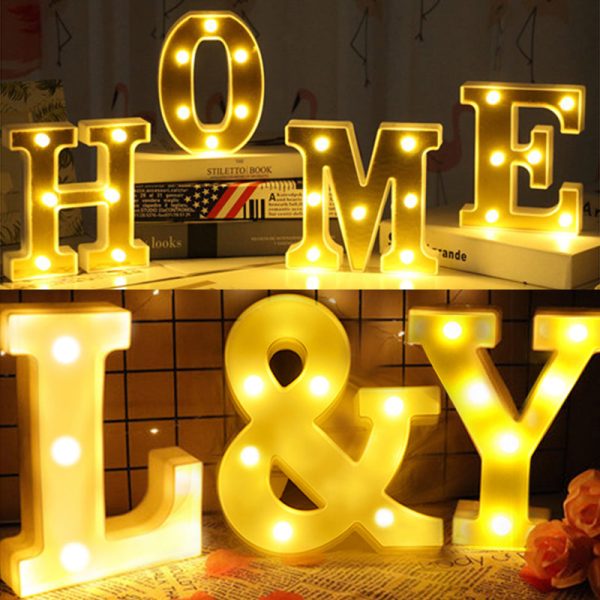 DIY 3D LED Night Lights 26 English Marque Alphabet Fashion