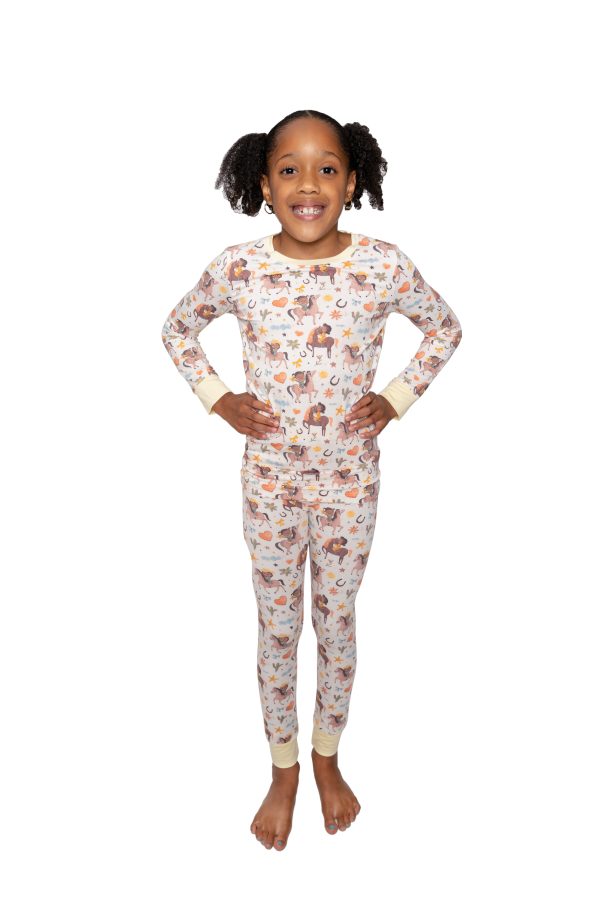 Cowgirl Cuties 2 pc PJ Set Bamboo Pajamas Set Girls Toddler Size 4T - 12 Online - Image 2