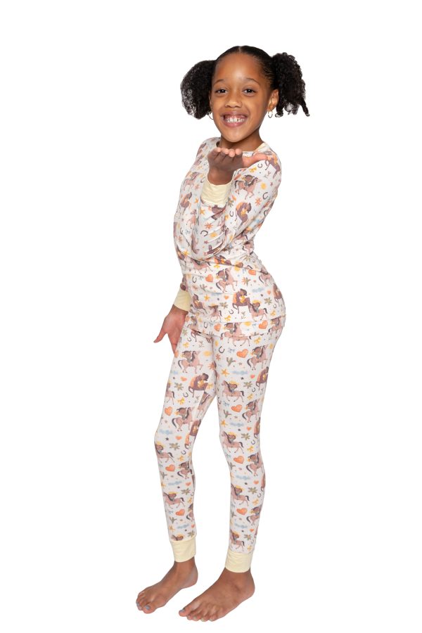 Cowgirl Cuties 2 pc PJ Set Bamboo Pajamas Set Girls Toddler Size 4T - 12 Online - Image 5