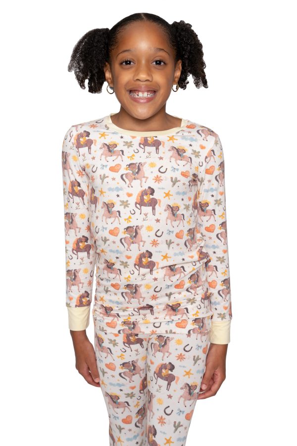 Cowgirl Cuties 2 pc PJ Set Bamboo Pajamas Set Girls Toddler Size 4T - 12 Online - Image 3