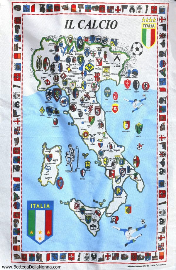 Italian Soccer Teams - Dish Towel - Made in Italy Online