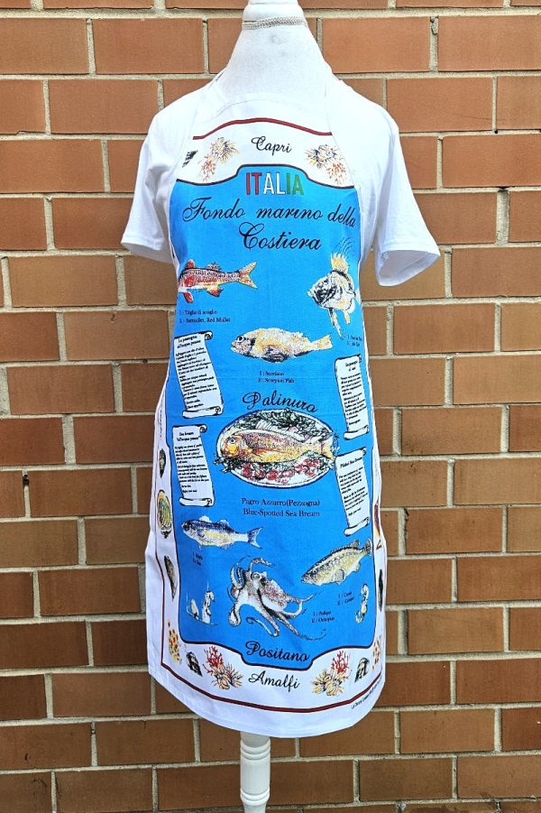 Amalfi Coast Seafood Apron - Made in Italy Online Sale