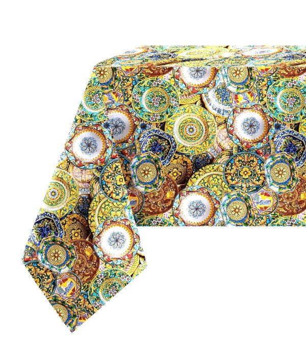 The Painted Plate Tablecloth - Made in Italy Online Sale