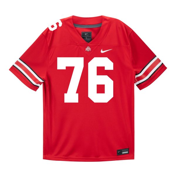 Ohio State Buckeyes Nike #76 Jake Cook Student Athlete Scarlet Football Jersey Sale - Image 2