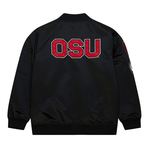 Ohio State Buckeyes Mitchell & Ness Satin Bomber Jacket Cheap - Image 2
