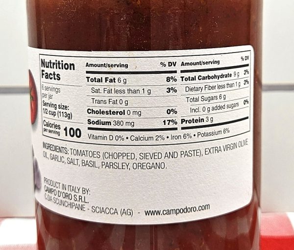 Marinara Tomato Sauce   by Campo D Oro Sale - Image 2