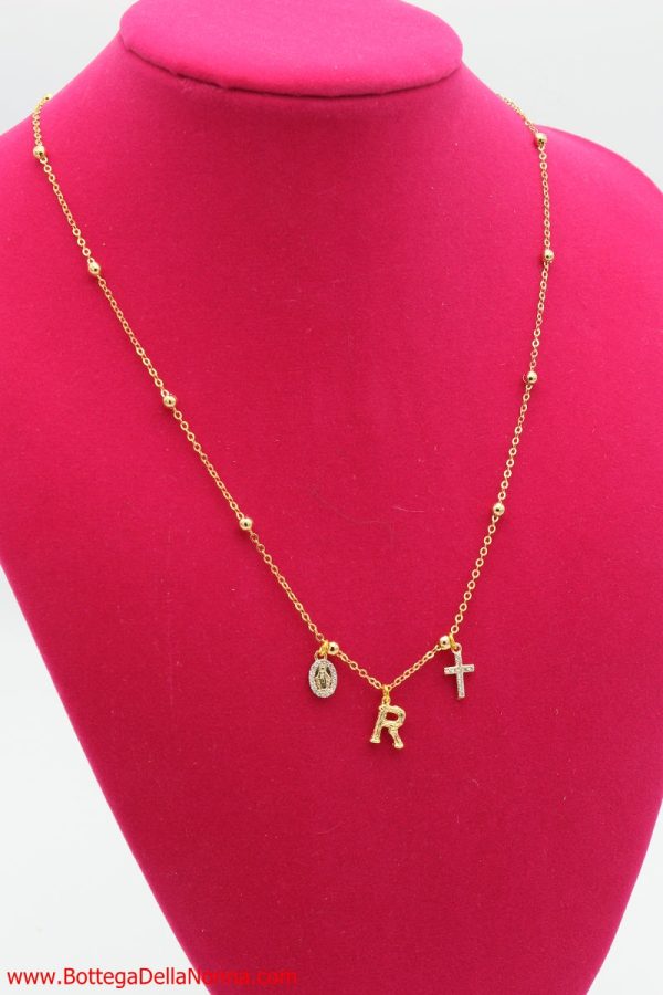 The Holy Initial Necklace - Yellow Gold Plated Online now