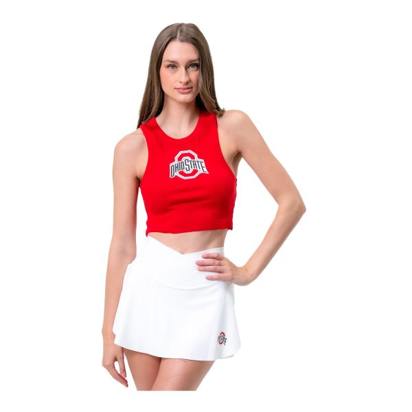 Ladies Ohio State Buckeyes Ribbed Tailgate Scarlet Tank Online now