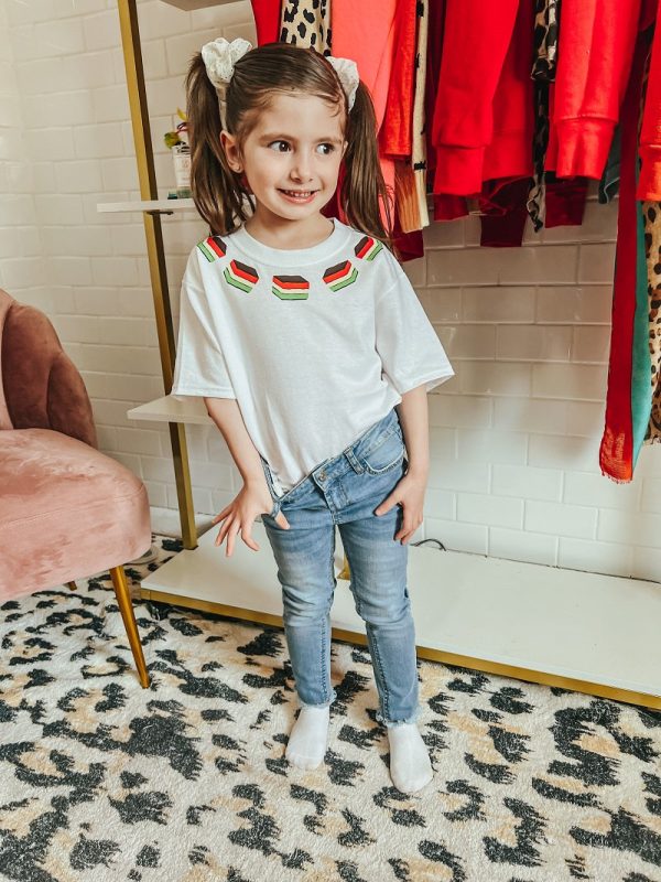 The Rainbow Cookie Necklace Tee - Girls Online