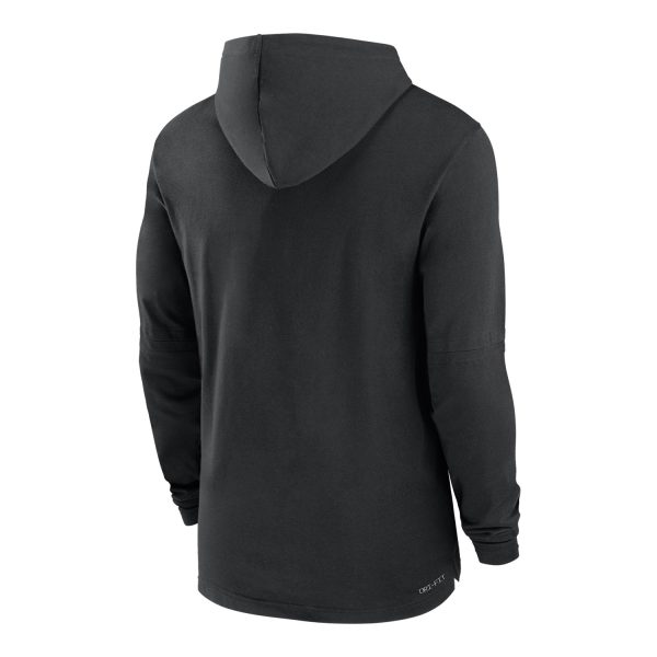 Ohio State Buckeyes Nike Dri-FIT Sideline Lightweight Black Long Sleeve Hooded T-Shirt For Sale - Image 2