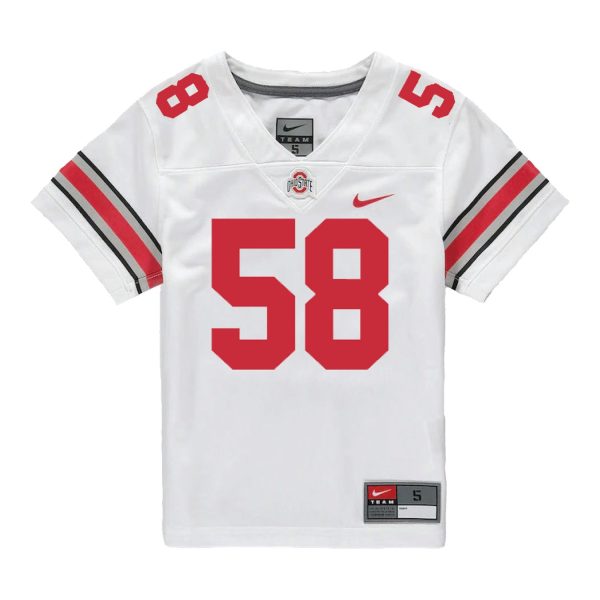 Ohio State Buckeyes Nike #58 Gabe VanSickle Student Athlete White Football Jersey Discount - Image 2