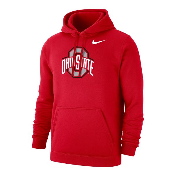 Ohio State Buckeyes Nike Primary Logo Club Fleece Scarlet Hoodie Supply