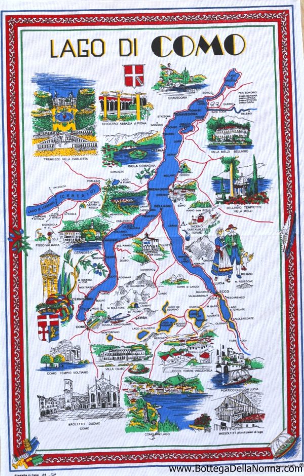 Lago di Como - Dish Towel - Made in Italy Online Sale