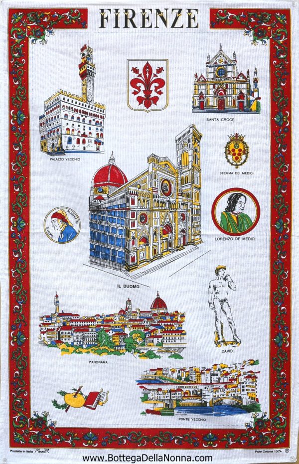 Firenze Red - Dish Towel - Made in Italy Online Hot Sale