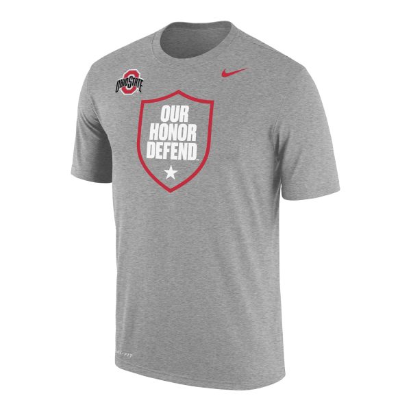 Ohio State Buckeyes Nike Our Honor Defend™ Shield Gray T-Shirt Online Hot Sale