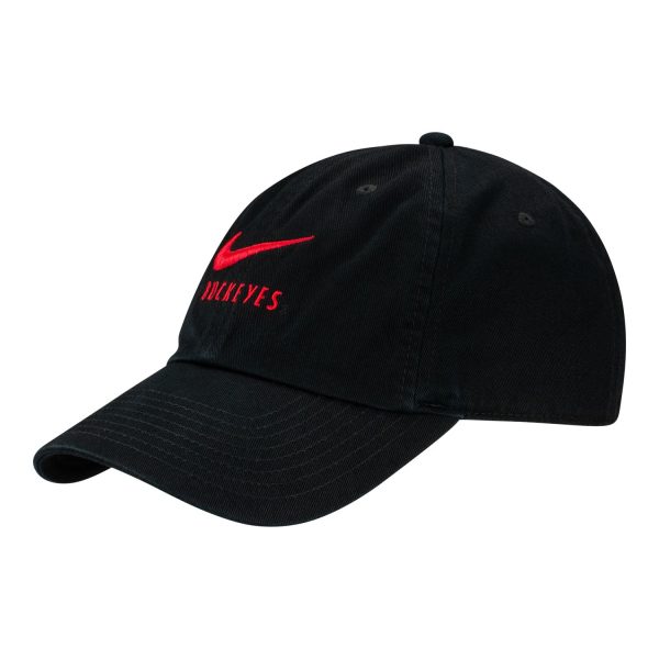 Ohio State Buckeyes Nike Swoosh Buckeyes Black Adjustable Hat Fashion