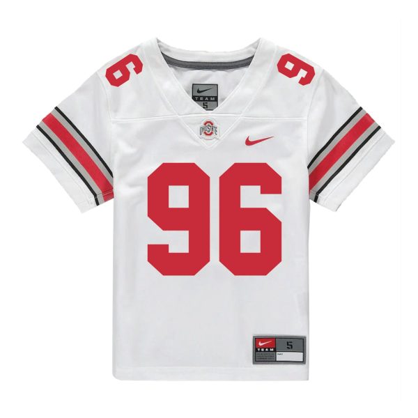 Ohio State Buckeyes Nike #96 Eddrick Houston Student Athlete White Football Jersey Hot on Sale - Image 2