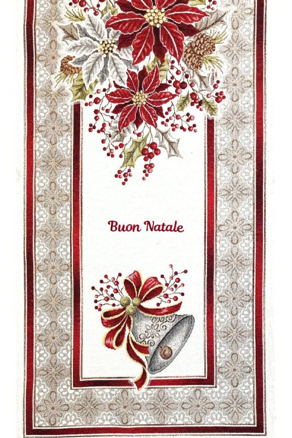 The Buon Natale - Poinsettia Runner - 16 x 70 - Made in Italy Hot on Sale - Image 2