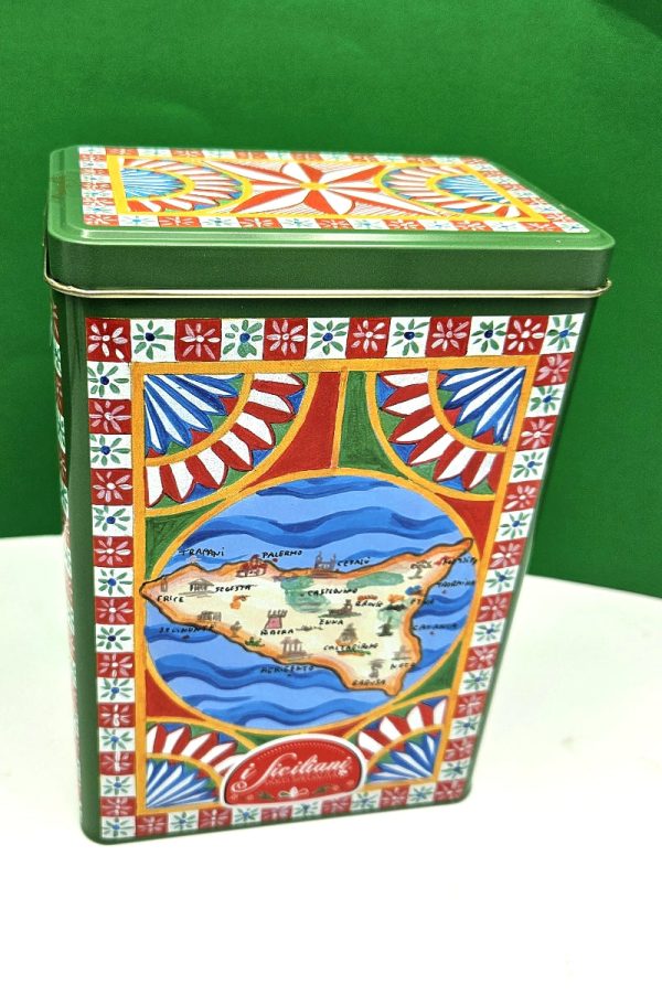 Sicilian Tower Tin  with Torroncini Siciliani - Soft Sicilian Torroncini For Sale