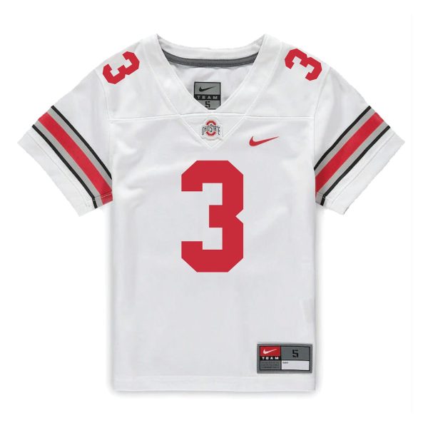 Ohio State Buckeyes Nike #3 Lincoln Kienholz Student Athlete White Football Jersey For Cheap - Image 2