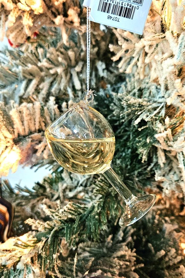 Realistic Wine Glass Christmas Ornament Fashion - Image 2