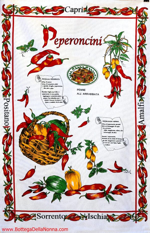 Peperoncini - Dish Towel - Made in Italy Cheap