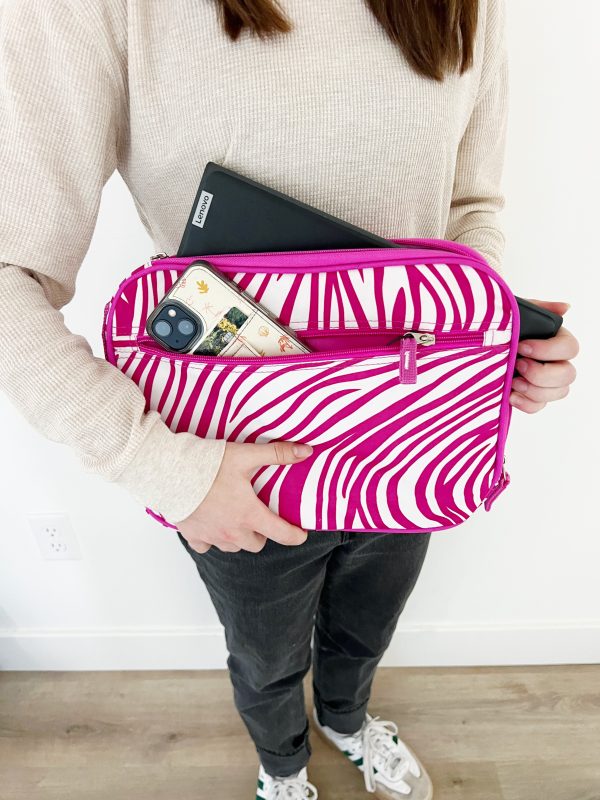 Gift for: Teen College Working Gal:  Pink Zebra Laptop bag purse Online - Image 2