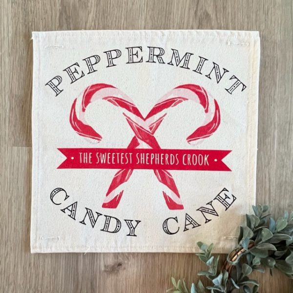 SQUARE Holiday Panel: Christmas Peppermint Shepherds Hook Staff Jesus CANDY CANE Sale