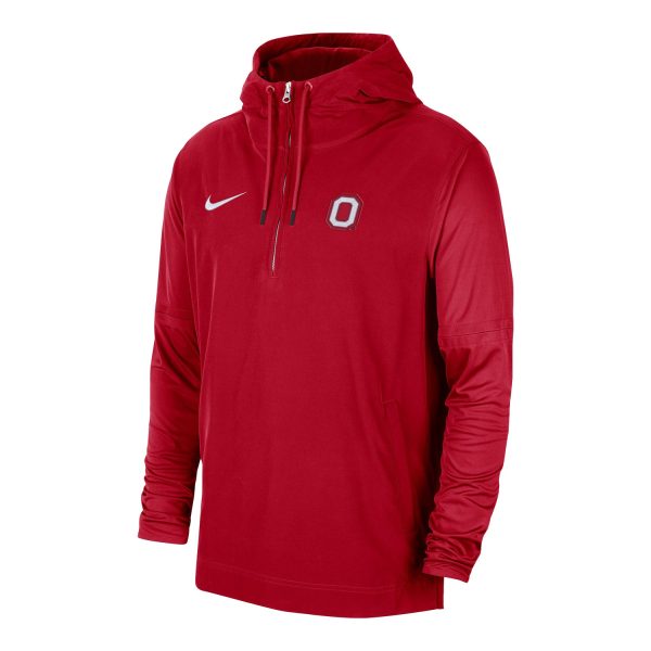 Ohio State Buckeyes Nike 1 4 Zip Hooded Scarlet Jacket For Sale