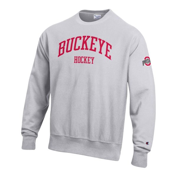 Ohio State Buckeyes Champion Hockey Gray Crew Neck Sweatshirt Fashion