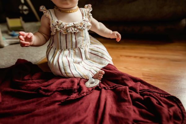 Swaddle Blanket - Maroon Hot on Sale - Image 3