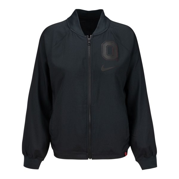 Ladies Ohio State Buckeyes Nike Bomber Full Zip Black Jacket Online now