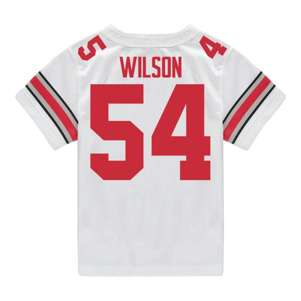 Ohio State Buckeyes Nike #54 Toby Wilson Student Athlete White Football Jersey Fashion