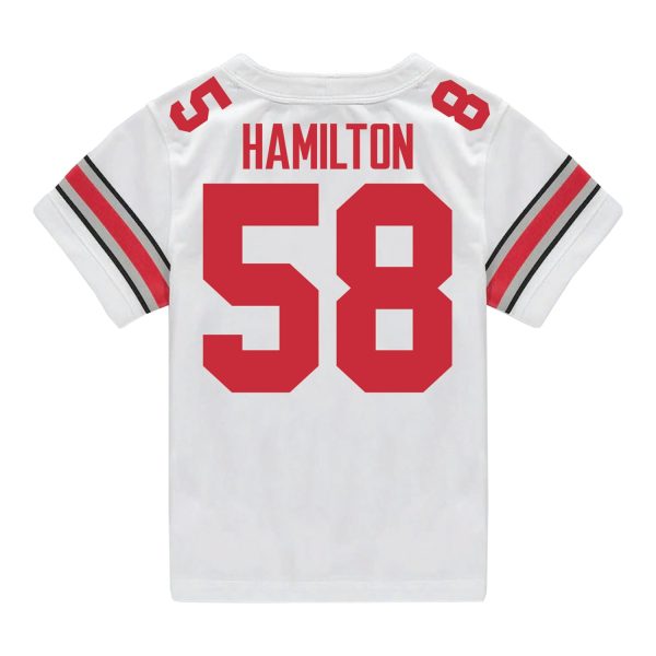 Ohio State Buckeyes Nike #58 Ty Hamilton Student Athlete White Football Jersey on Sale