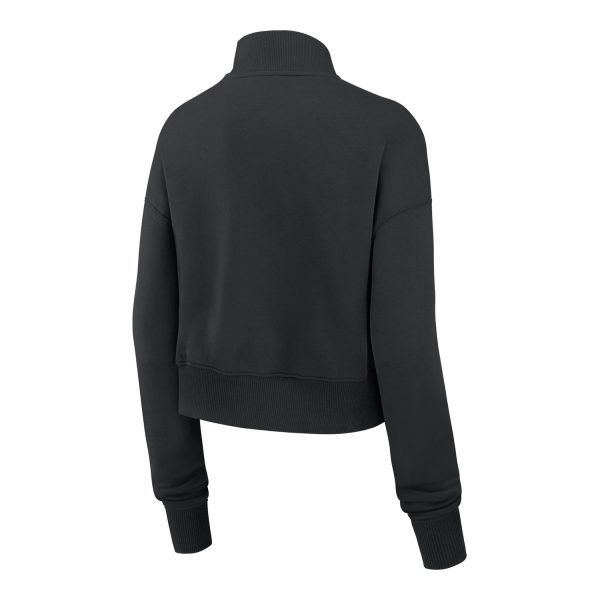 Ladies Ohio State Buckeyes Nike 1 2 Zip Retro Block O Black Crop Sweatshirt Online Sale - Image 2