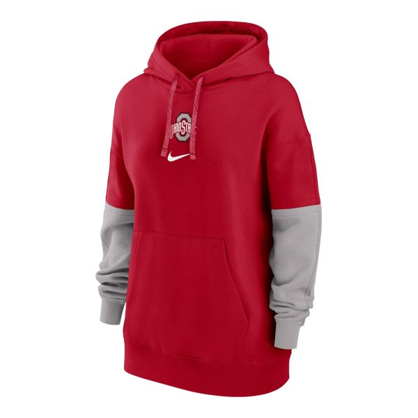 Ladies Ohio State Buckeyes Nike Sideline Club Scarlet Sweatshirt For Cheap