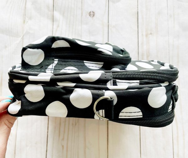 Gift for: Teen College Mom  Working Gal:  black Polka Dot Messanger bag purse Discount - Image 4