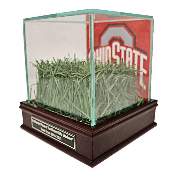 Ohio State Buckeyes Desktop Glass Display Case with a Piece of Authentic Ohio Stadium Turf Online Sale