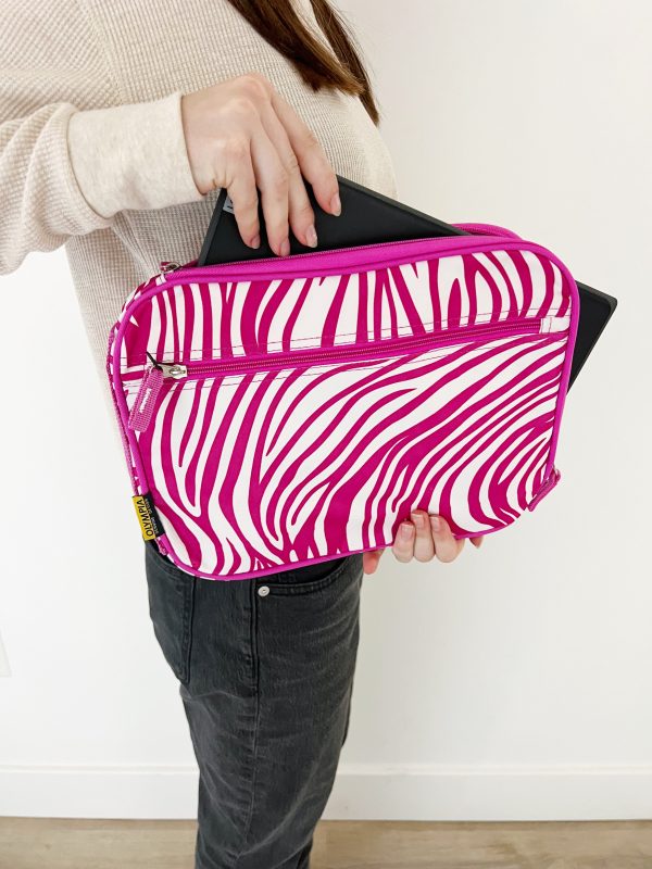 Gift for: Teen College Working Gal:  Pink Zebra Laptop bag purse Online - Image 4