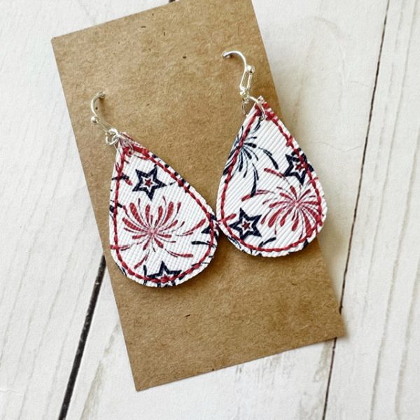 Earrings: Fireworks Stars 4th of July summer mom Online Sale