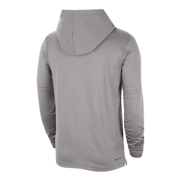 Ohio State Buckeyes Nike Dri-Fit Player Hooded Long Sleeve Gray T-Shirt Online Sale - Image 2