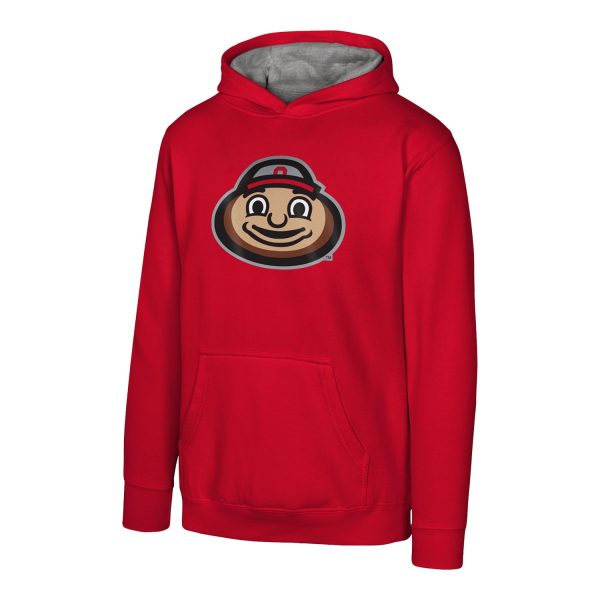 Ohio State Buckeyes Youth Brutus Scarlet Pullover Sweatshirt For Sale