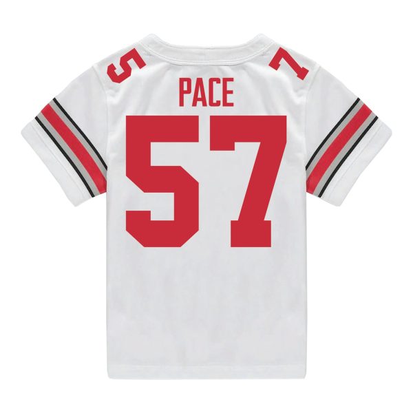 Ohio State Buckeyes Nike #57 Jalen Pace Student Athlete White Football Jersey Online now