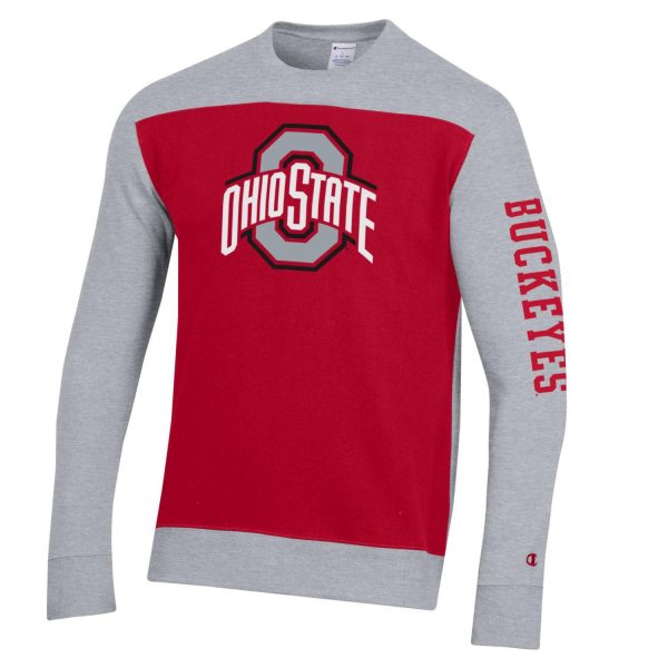 Ohio State Buckeyes Super Fan Yoke Gray Crew Sale